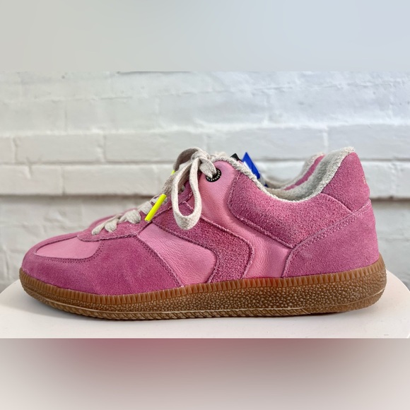 Verbenas Sora Candy Flamingo Pink Leather Suede Sneakers Tennis Shoe Spain NWT - Picture 3 of 9